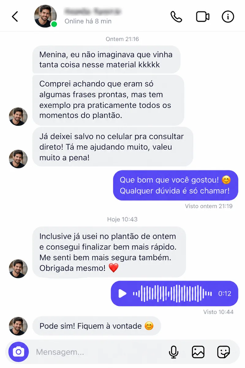 Depoimento de cliente que finalizou o plantão mais rápido e com mais segurança