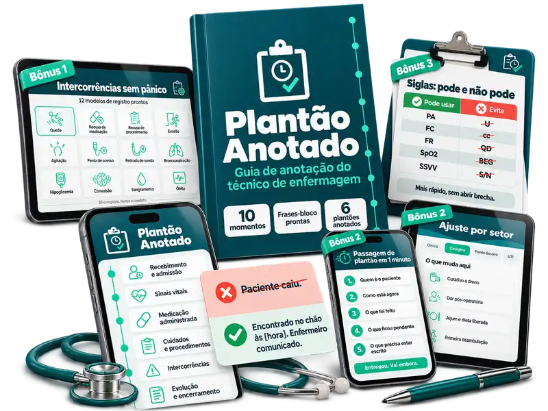 Capa do Plantão Anotado em destaque com as 4 capas dos bônus em volta